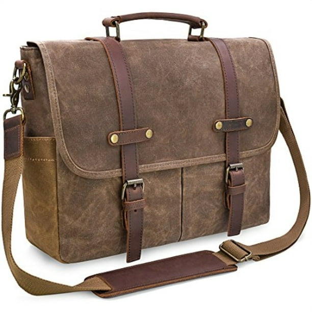 Leather Vintage portfolio Messenger Shoulder Men's Satchel Laptop Briefcase Bag